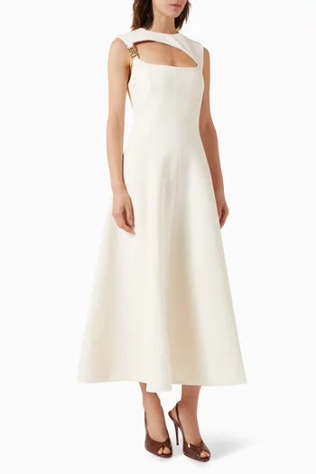 Freyja Midi Dress in Crepe