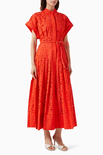 Blaire Shirt Midi Dress in Lace