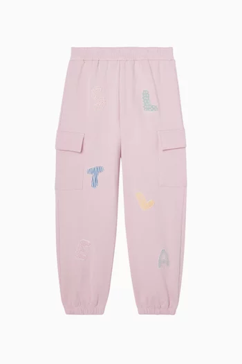 Patch Logo Cargo Sweatpants in Cotton-blend