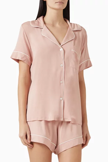 طقم بيجاما شورت جيزيل بقصة فضفاضة تينسيل مودال