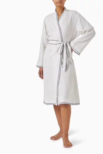 روب بأكمام طويلة مزيج كتان