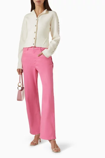 Studded Cardigan in Viscose-blend Knit