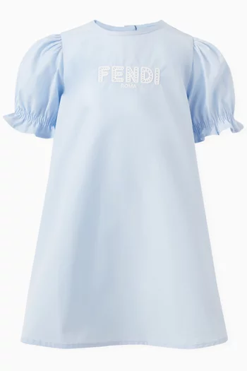 Logo-embroidered Dress in Cotton