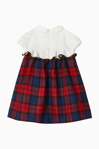 Tartan-printed Dress in Cotton