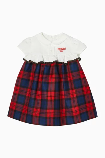 Tartan-printed Dress in Cotton