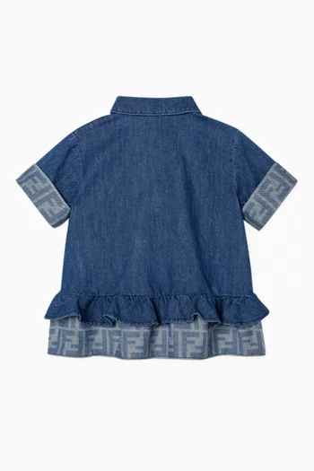 Embroidered Dress in Denim