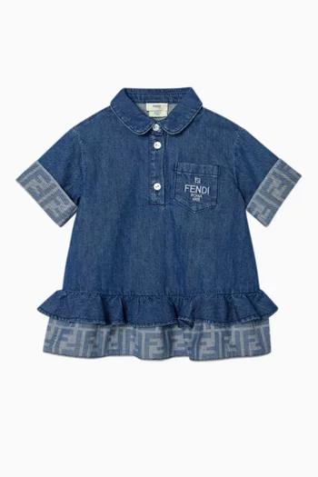Embroidered Dress in Denim
