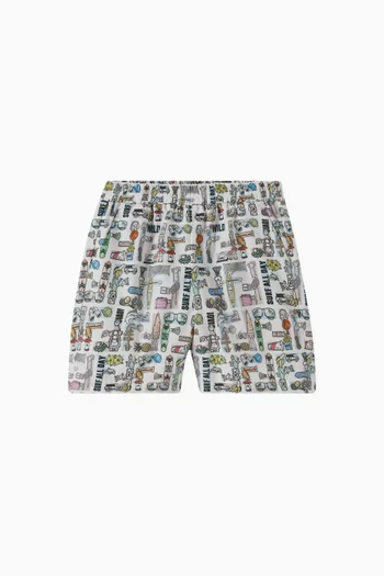 FF-print Bermuda Shorts in Cotton-poplin