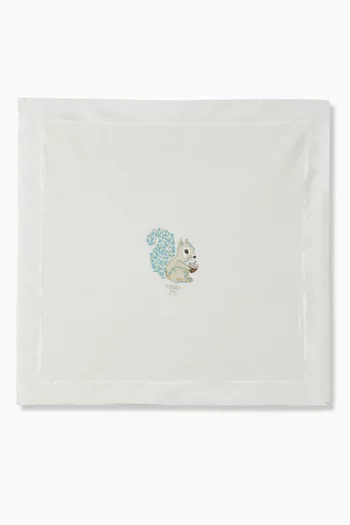 Squirrel-print Blanket in Cotton