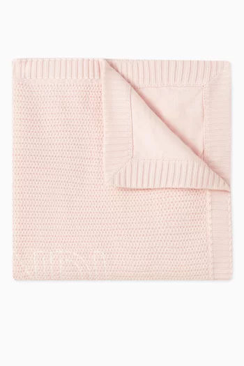 Logo Blanket in Cotton-knit