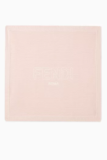Logo Blanket in Cotton-knit