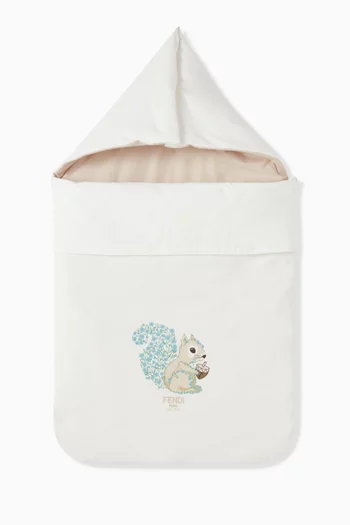 Squirrel-print Sleeping Bag in Cotton