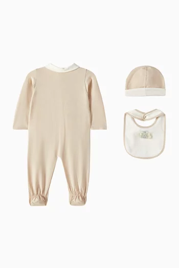 Logo Sleepsuit Set in Cotton