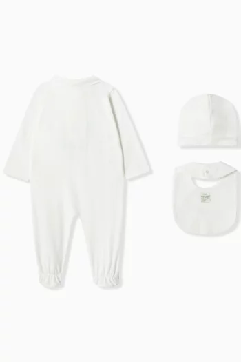 Squirrel-print Sleepsuit Set in Cotton