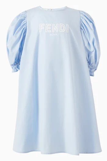 Logo-embroidered Dress in Cotton