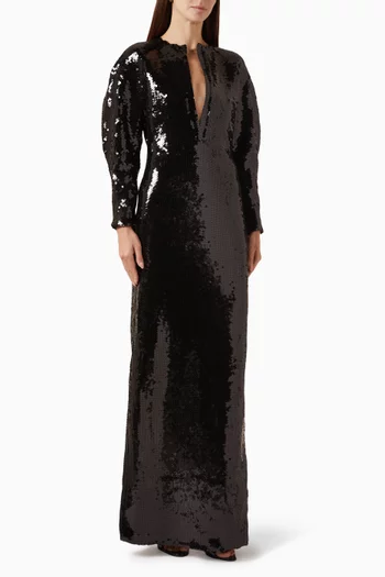 فستان سهرة ميتيلا مطرز بالترتر