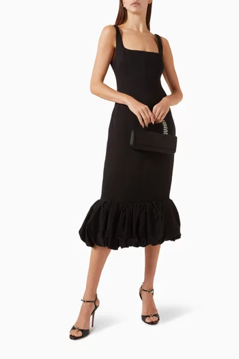 فستان ارسيلين متوسط الطول مزيج صوف