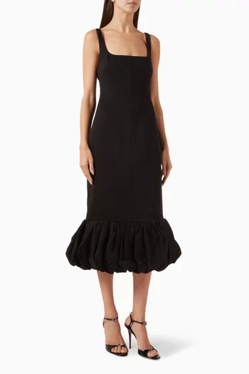 فستان ارسيلين متوسط الطول مزيج صوف