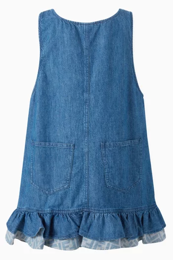 Embroidered-logo Dress in Denim
