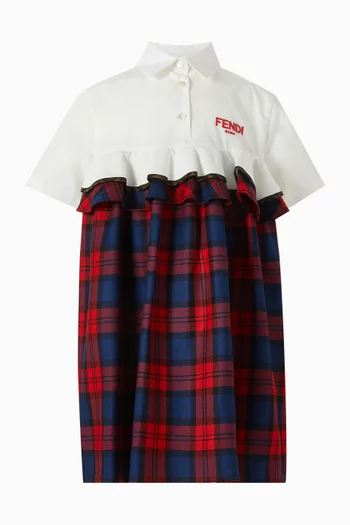 Tartan-printed Dress in Cotton