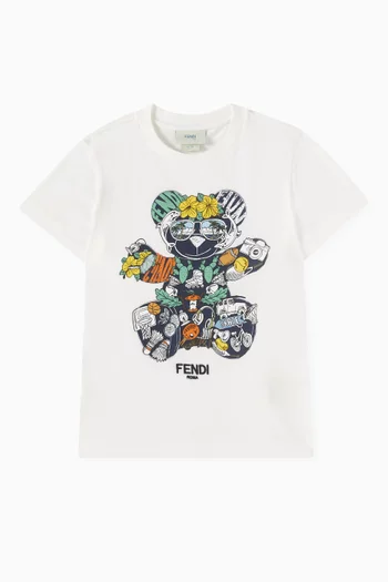 Teddy-print T-shirt in Cotton