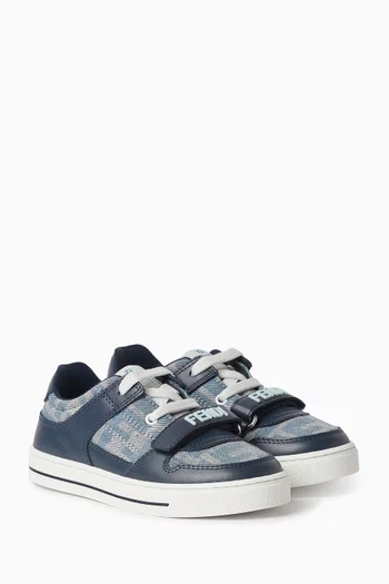 Monogram Sneakers in Leather & Denim