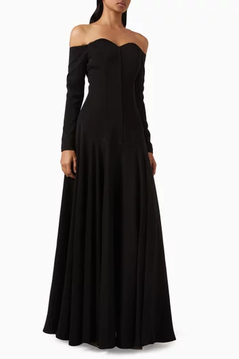 Off-shoulder Gown in Crepe