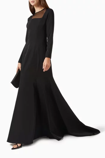 Illusion-neck Mermaid Gown