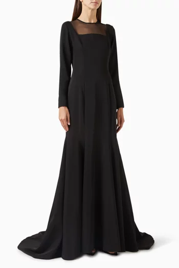 Illusion-neck Mermaid Gown
