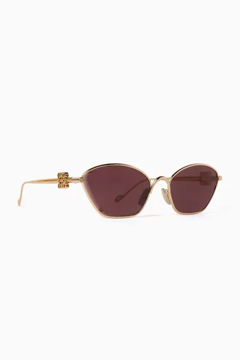 Anagram Hexagonal Sunglasses in Metal