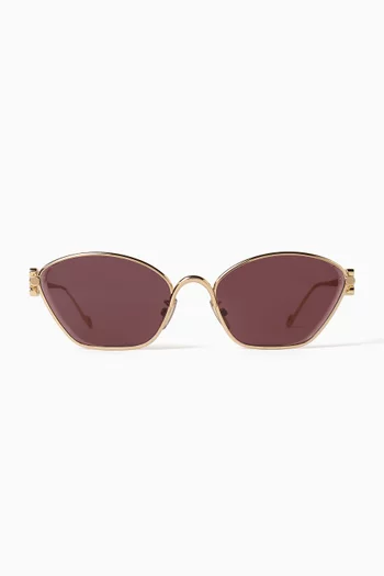 Anagram Hexagonal Sunglasses in Metal