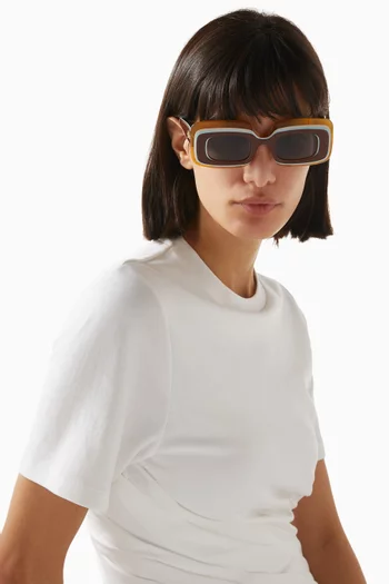 x Paula's Ibiza Rectangle Sunglasses in Acetate