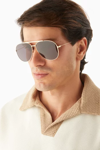 GV Speed Aviator Sunglasses in Metal