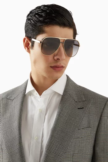 GV Ride Aviator Sunglasses in Metal