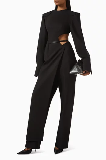 Faye Cut-out Jumpsuit Set in Crepe