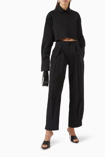 Front Zip Crop Shirt