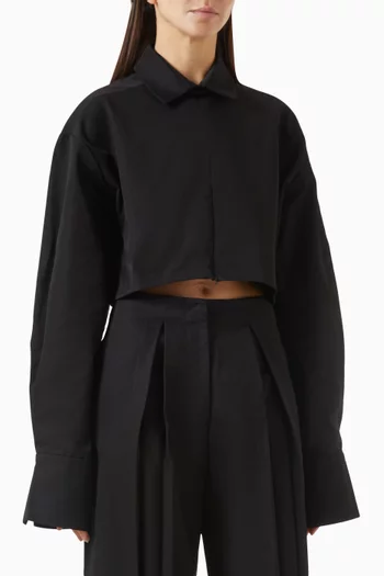Front Zip Crop Shirt