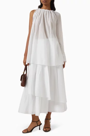 Layered Maxi Skirt in Cotton & Silk