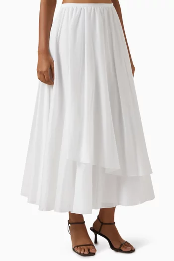 Layered Maxi Skirt in Cotton & Silk