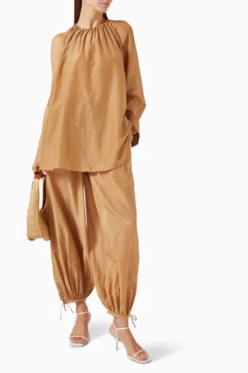 Asymmetrical Top in Cotton & Silk