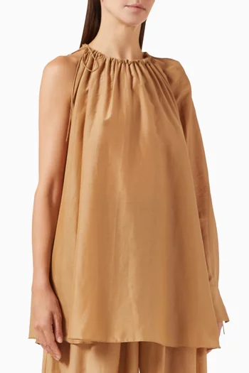 Asymmetrical Top in Cotton & Silk