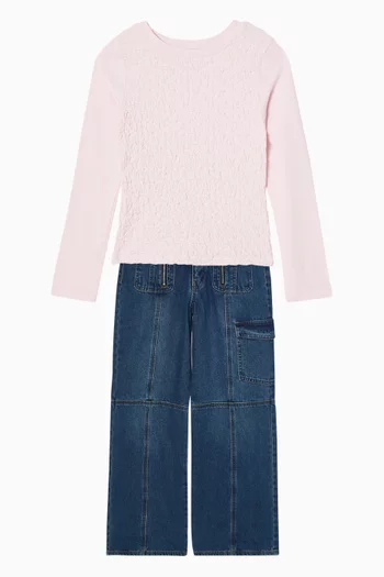 بنطال جينز بقصة ساق مستقيمة دينم