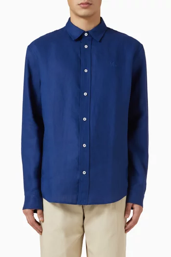 Monogram Shirt in Linen