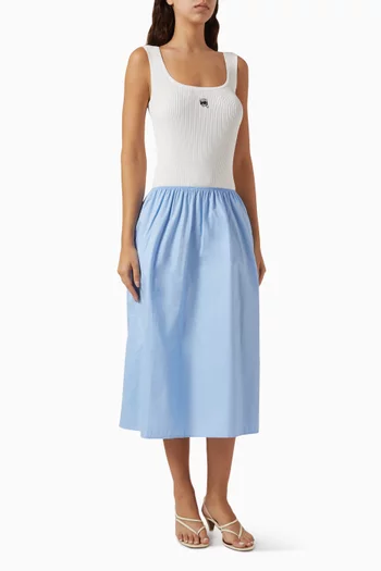 Ikon Logo Dress in Cotton-blend