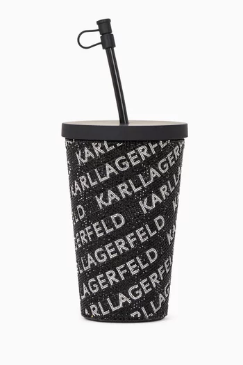 Karl Logo To-go Cup in Rhinestones