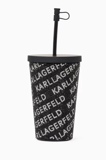 Karl Logo To-go Cup in Rhinestones