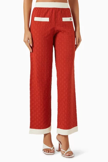 Contrast-trim Pants in Nylon-knit