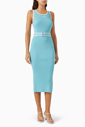 Logo Midi Dress in Ribbed-knit