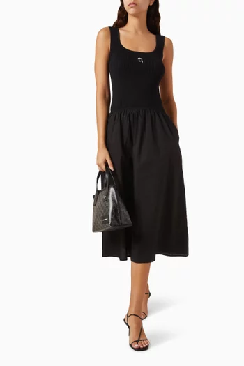 Ikon Logo Dress in Cotton-blend