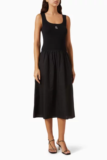 Ikon Logo Dress in Cotton-blend